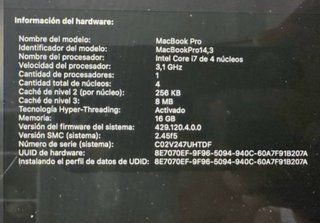MacBook Pro 15” Touchbar 1TB SSD | i73,1GHz | 16Gb