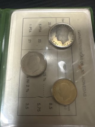 Cartera Oficial Pruebas 1977 FNMT 1, 5, 25 Ptas