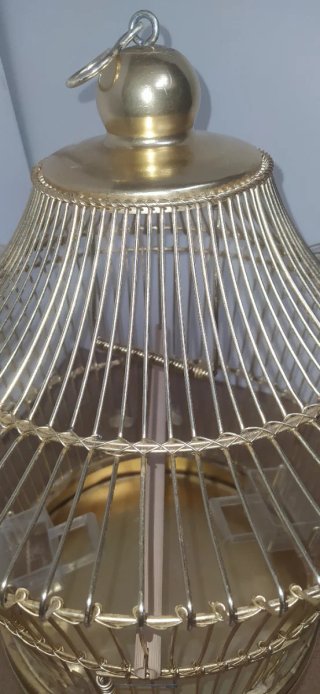 Jaula para pájaros dorada
