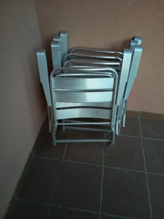 4 Sillas Metálicas Plegables Azul
