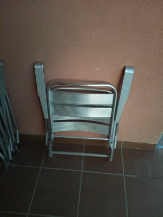 4 Sillas Metálicas Plegables Azul