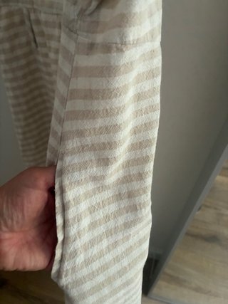Vestido midi lino Zara beige