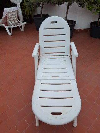 Tumbona Resina Plegable Blanca