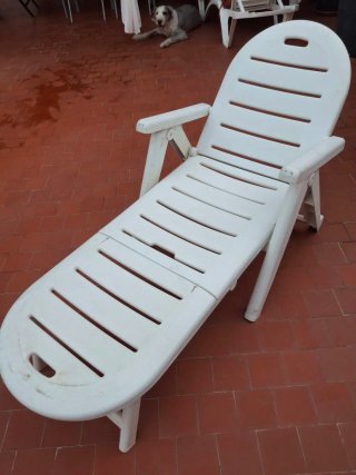 Tumbona Resina Plegable Blanca