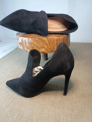Scarpe tacco alto nere scamosciate