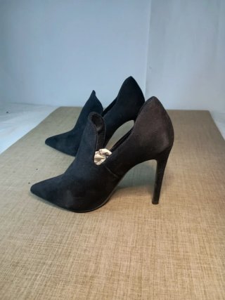 Scarpe tacco alto nere scamosciate