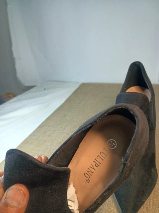 Scarpe tacco alto nere scamosciate