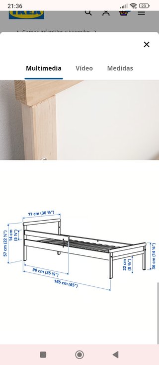 Cama infantil Ikea Snigler 70x160cm