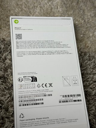 iPhone 17 256GB Blanco Precintado