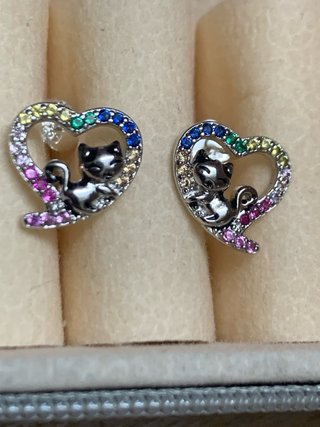 Pendientes Corazón Plata Multicolor