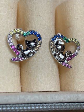 Pendientes Corazón Plata Multicolor