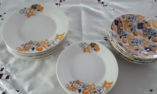 Set 18 piatti ceramica decoro limoni