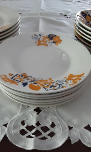 Set 18 piatti ceramica decoro limoni