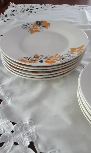 Set 18 piatti ceramica decoro limoni