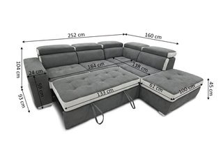 Sofá Cama Muran Gris + Puff