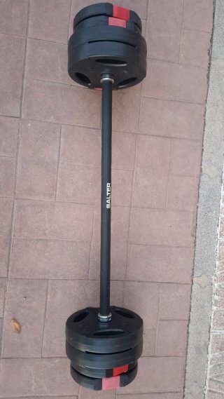 Barra de pesas con discos Salter