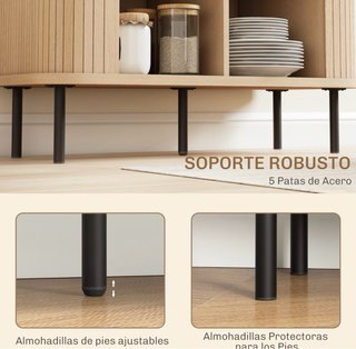 Aparador buffet madera y metal