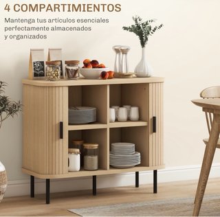 Aparador buffet madera y metal