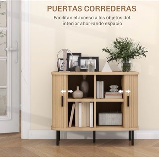 Aparador buffet madera y metal
