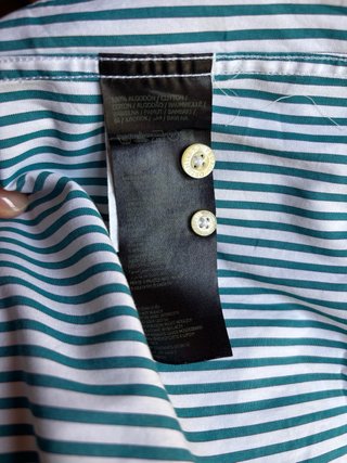 Camisa Pedro del Hierro,Rayas Verde y Blanca. XXL