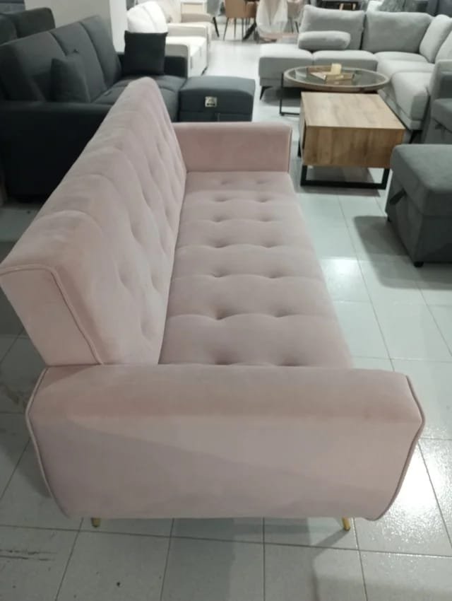 Sofá Cama Nikki Rosa Terciopelo