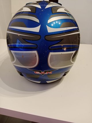 Casco Motocross Talla M Azul/Gris