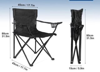 Pack 4 Sillas Plegables Camping Negra