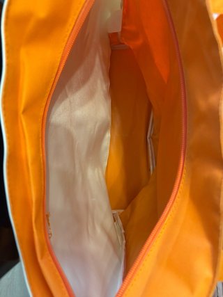Bolsa de playa piña naranja y blanca