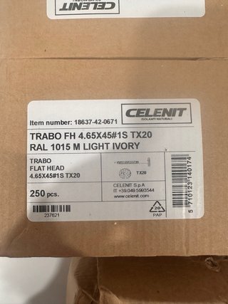 7 Cajas Tornillos Celenit Cabeza Plana