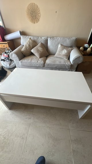 Mesa de centro elevable blanca