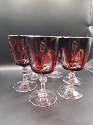 Copas de cristal francesas color rubí