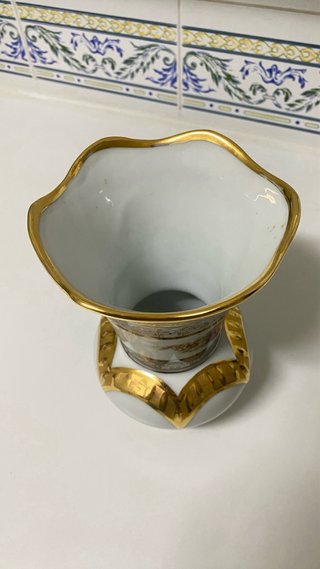 Juego Cerámica Dorado y Blanco