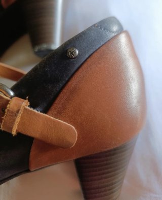 Pikolinos Zapatos Piel/Mary Jane/ Azul-Marron 39.