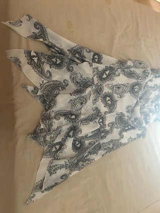 Vestido estampado paisley blanco y negro