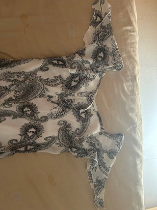 Vestido estampado paisley blanco y negro