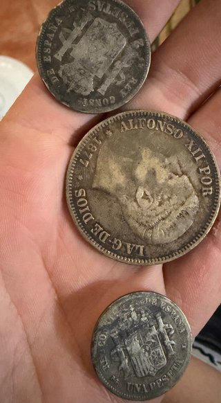 Moneda Plata 5 Pesetas Alfonso XII 1877