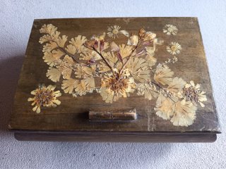 Caja Joyero Madera Decorada Flores Secas