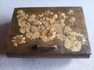 Caja Joyero Madera Decorada Flores Secas