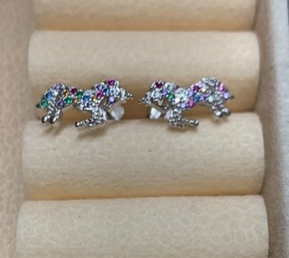 Pendientes de plata con circonitas multicolor