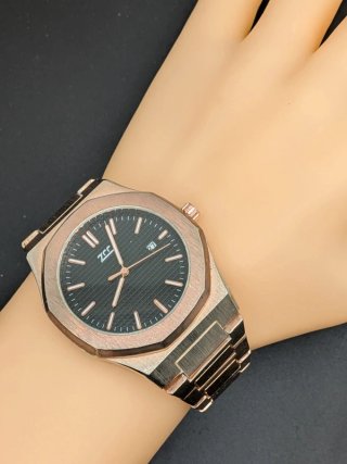 Orologio Uomo ZCC Octagon Rose Gold Nero 42mm