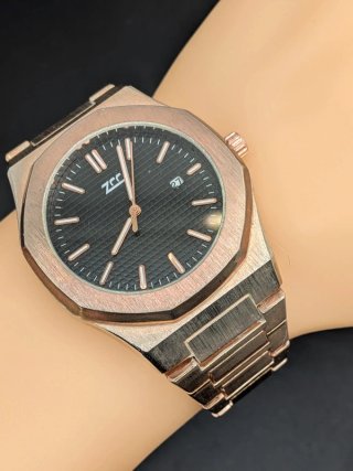 Orologio Uomo ZCC Octagon Rose Gold Nero 42mm