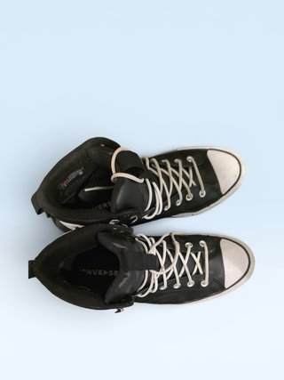 Converse Botas Negras Cordones Blancos