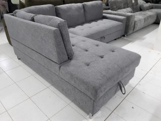 SOFA CAMA FEBE GRIS OSCURO Y CLARO CON ARCON