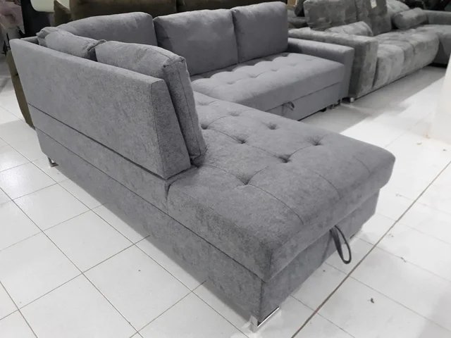 SOFA CAMA FEBE GRIS OSCURO Y CLARO CON ARCON