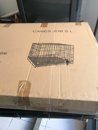 Jaula para perros  grandes negra  plegable