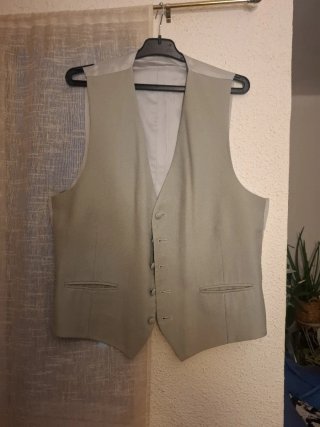Chaleco Novio Gris Perla Talla 50-52