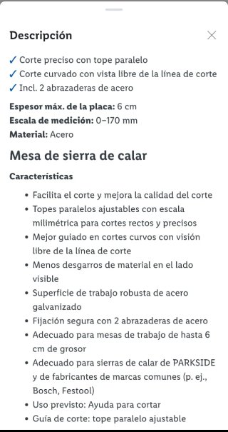 Mesa de sierra caladora Parkside