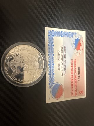 Medalla Plata FNMT Santo Domingo Milenario