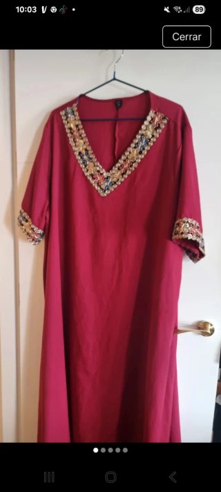 Vestido largo bordado talla grande 48 a 52 amplo