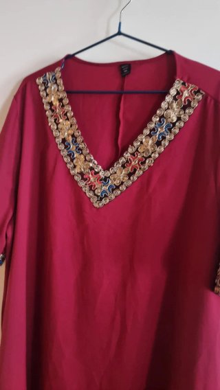 Vestido largo bordado talla grande 48 a 52 amplo